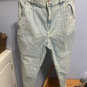American Eagle Outfitters Light Blue Striped Jeans